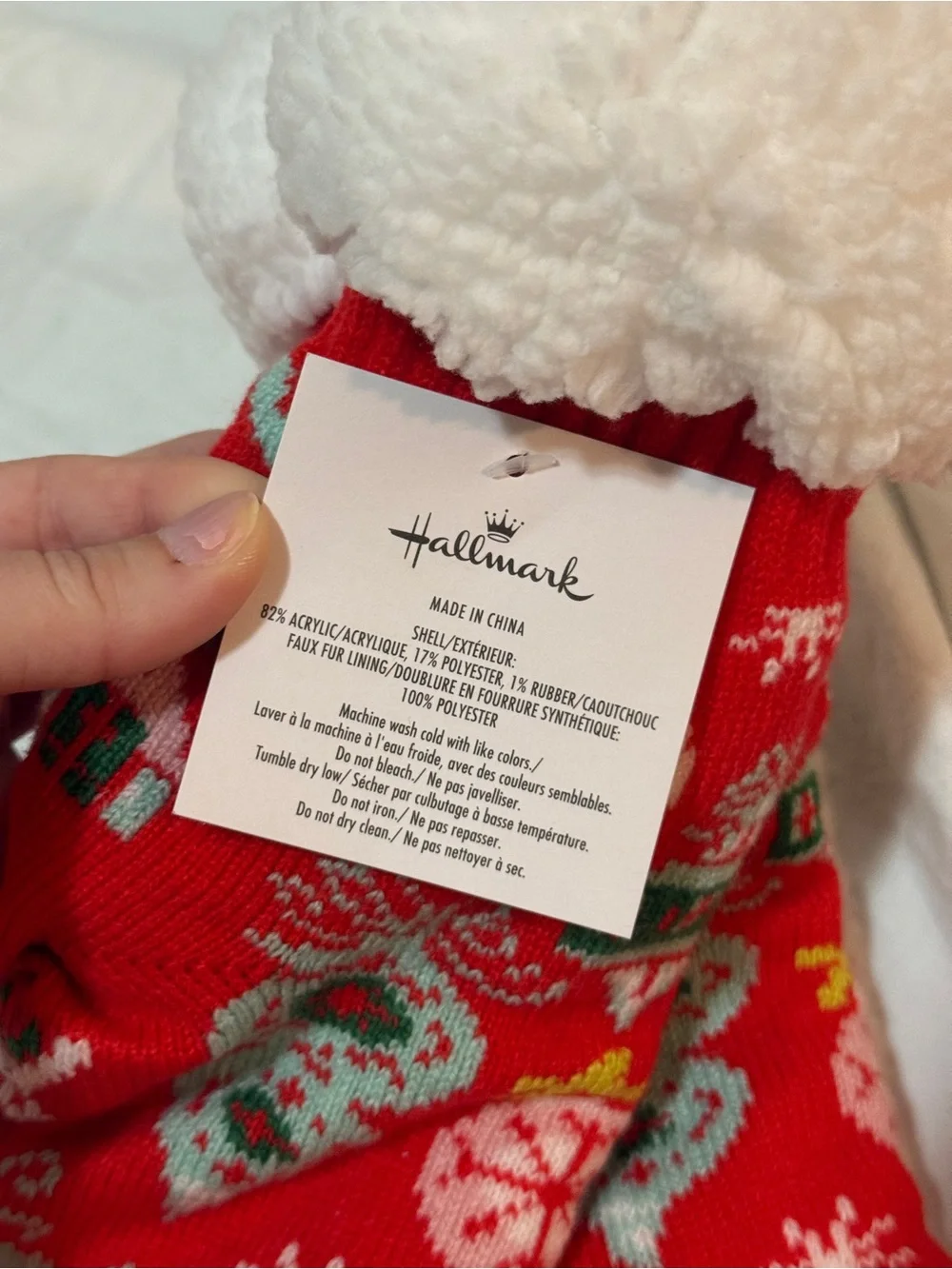 NWT Hallmark Festive Christmas Holiday Fuzzy Socks. One size